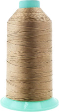 Mandala Crafts Bonded Nylon Thread Khaki Heavy Duty Sewing Threads - 800 YDs Size 207 630D T210 Tex 210 Thread for Leather Jeans Weaving Outdoor Marine Upholstery Threads