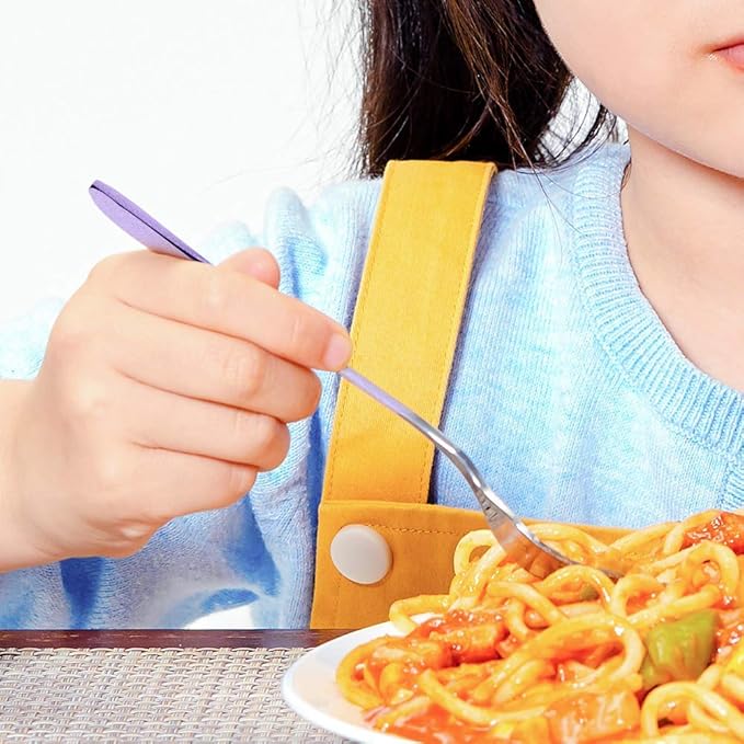 Travel Utensils Set with Case Reusable Portable Cutlery Set Stainless Steel 8pcs Including Dinner Knife Fork Spoon Chopsticks straws (Gradient Purple)