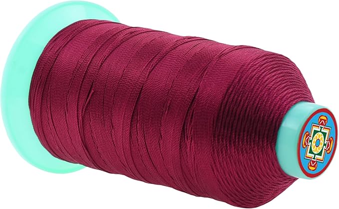 Mandala Crafts Bonded Nylon Thread Wine Heavy Duty Sewing Threads - 800 YDs Size 207 630D T210 Tex 210 Thread for Leather Jeans Weaving Outdoor Marine Upholstery Threads