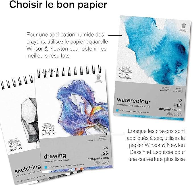 Winsor & Newton Studio Collection Artist Pencils, Watercolour Pencil Box Set, 50 piece