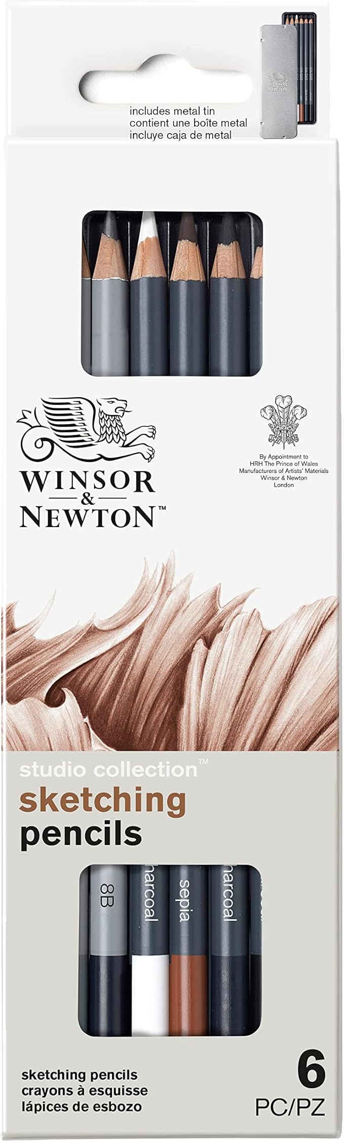 Winsor & Newton Studio Collection Artist Pencils, Sketching Pencils, Set of 6