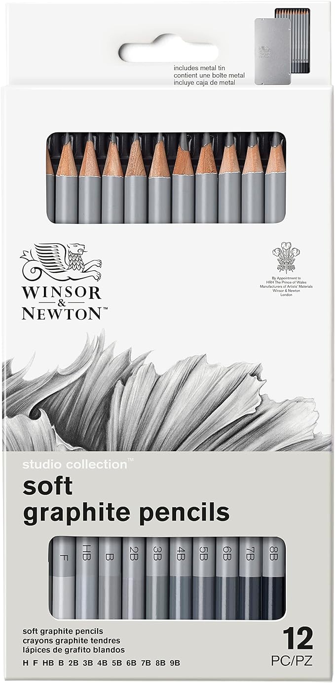 Winsor & Newton Studio Collection Artist Pencils, Graphite Pencils, Set of 12