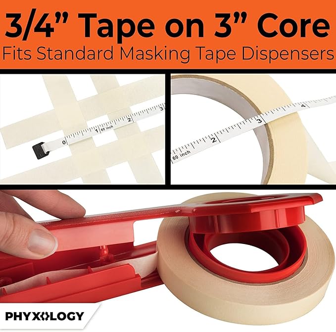 3/4 in Pro-Grade Masking Tape. 60 Yard Roll 4 Pack = 240 Yards of Multi-Use, Easy Tear Removable Tape. Great for Labeling, Painting, Packing and More. Adhesive Leaves No Residue!