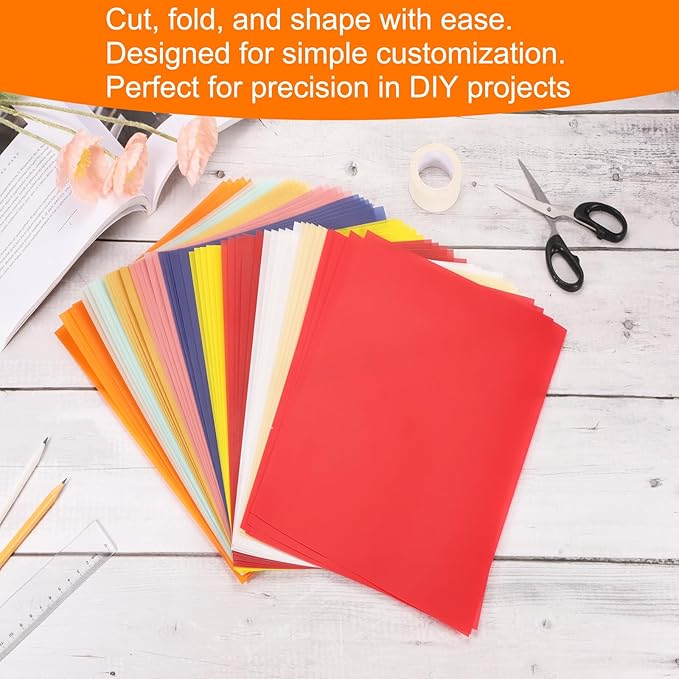 MECCANIXITY Colored Vellum Paper, 40 Sheet Green Transparency 11.7 x 8.2 Printable Vellum Paper, Translucent Vellum Sheets for Printing Wedding Invitations, Ink Jet Laser Printer