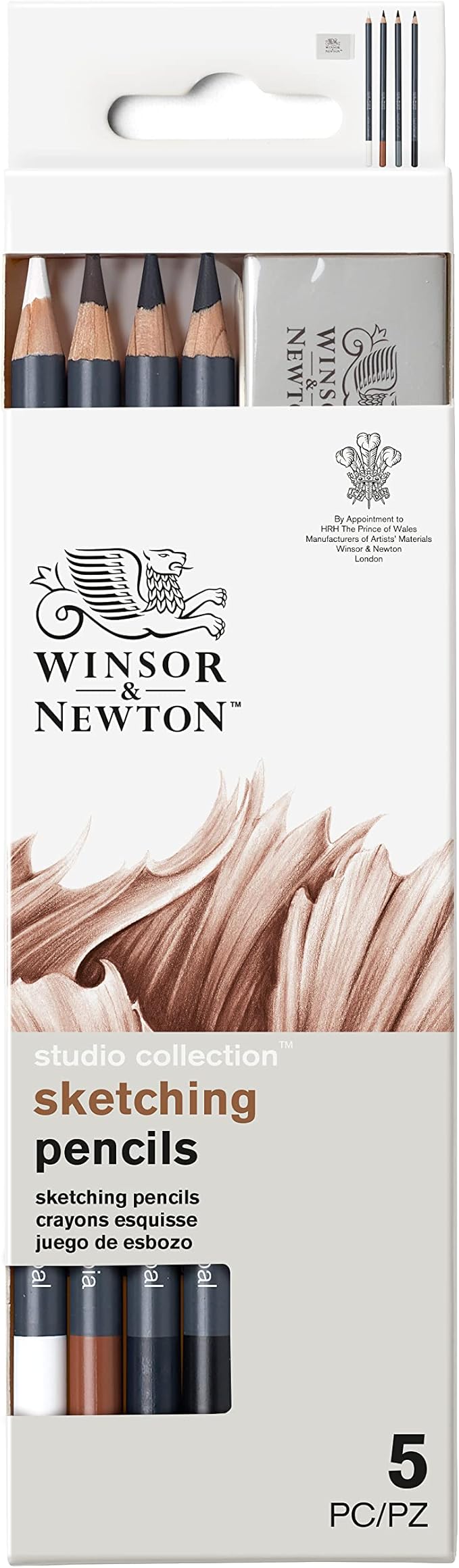 Winsor & Newton Studio Collection Artist Pencils, Sketching Pencils, Set of 5