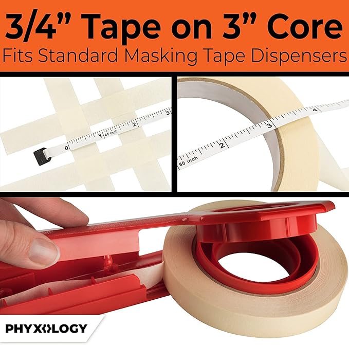 3/4 in Pro-Grade Masking Tape. Single Roll = 60 Yards of Multi-Use, Easy Tear Removable Tape. Great for Labeling, Painting, Packing and More. Adhesive Leaves No Residue!