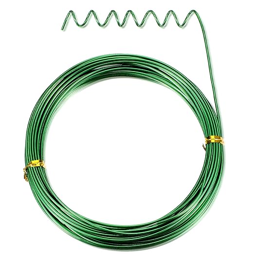 TecUnite Aluminum Craft Wire for Sculpting Armature Bendable Craft Wire for DIY Jewelry Making(Green, 10 M X 1.5 mm, 1 Roll)