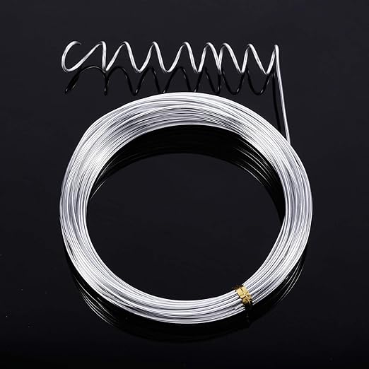 TecUnite Aluminum Craft Wire for Sculpting Armature Bendable Craft Wire for DIY Jewelry Making (1 Roll,Silver,10 M x 1.5 mm)