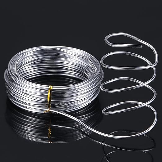 TecUnite Aluminum Craft Wire for Sculpting Armature Bendable Craft Wire for DIY Jewelry Making (1 Roll,Silver,10 M X 3 mm)