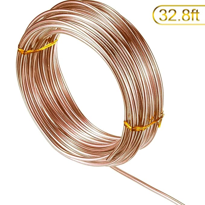 TecUnite Aluminum Craft Wire for Sculpting Armature Bendable Craft Wire for DIY Jewelry Making(Copper, 10 M X 1 mm, 1 Roll)