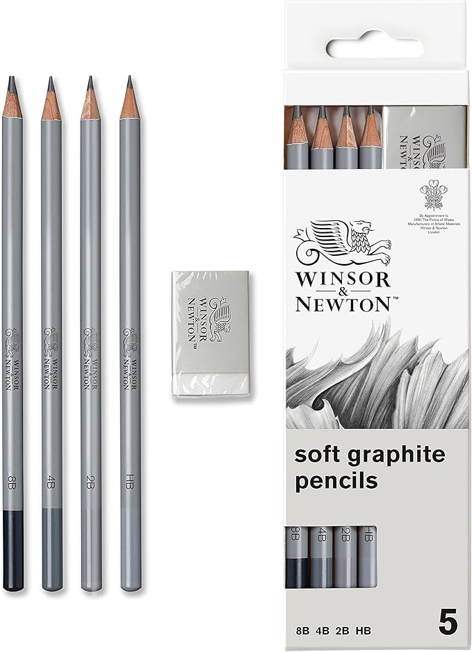 Winsor & Newton Studio Collection Artist Pencils, Graphite Pencils, Set of 5