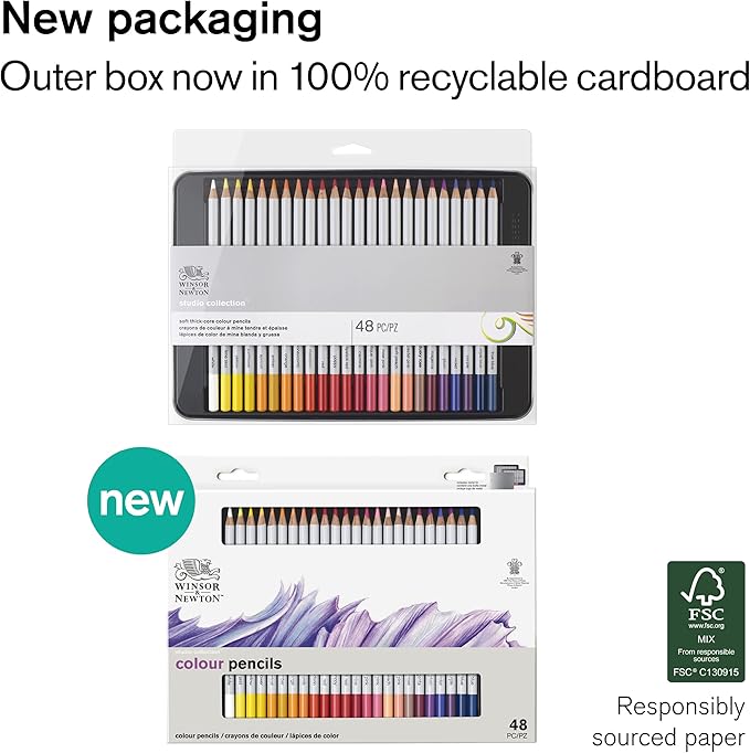 Winsor & Newton Studio Collection Artist Pencils, Color Pencils, Set of 48