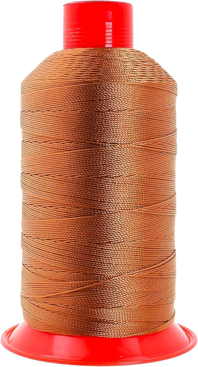 Mandala Crafts Bonded Nylon Thread Bourbon Brown Heavy Duty Sewing Threads - 800 YDs Size 277 840D T270 Tex 270 Thread for Leather, Jeans, Weaving, Outdoor, Marine, Upholstery