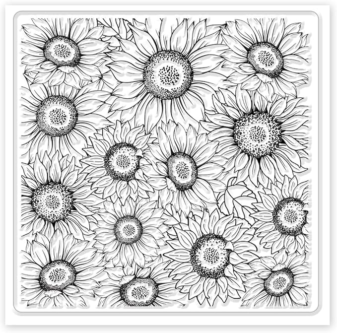 CHGCRAFT Polymer Clay Texture Sheet Sunflower Silicone Texture Stamp Polymer Clay Modeling Pattern Pad for Jewelry Earring Making DIY Craft, 5.5x5.5inch
