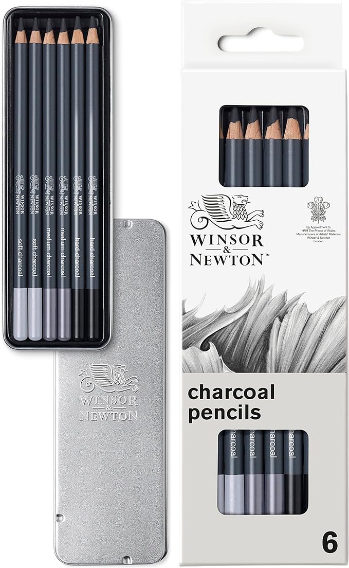 Winsor & Newton Studio Collection, 6 Count, Charcoal Pencils