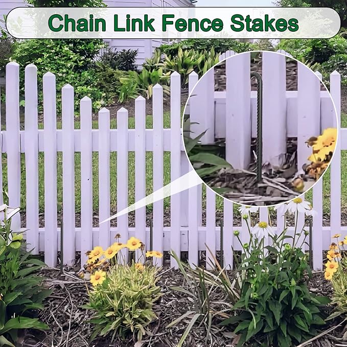 J Hook Rebar Stakes 36 Inch 3/8 Inch Diameter Steel Tent Stakes Heavy Duty Chain Link Fence Stakes Trampoline Stakes with Chisel Point End Metal Stakes for Ground, Canopy Swing Set, Black (16 Pcs)