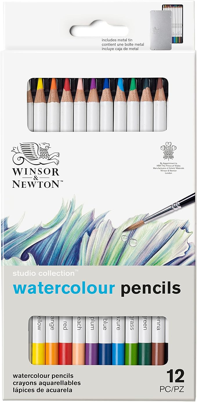 Winsor & Newton Studio Collection Artist Pencils, Watercolor Pencils, Set of 12