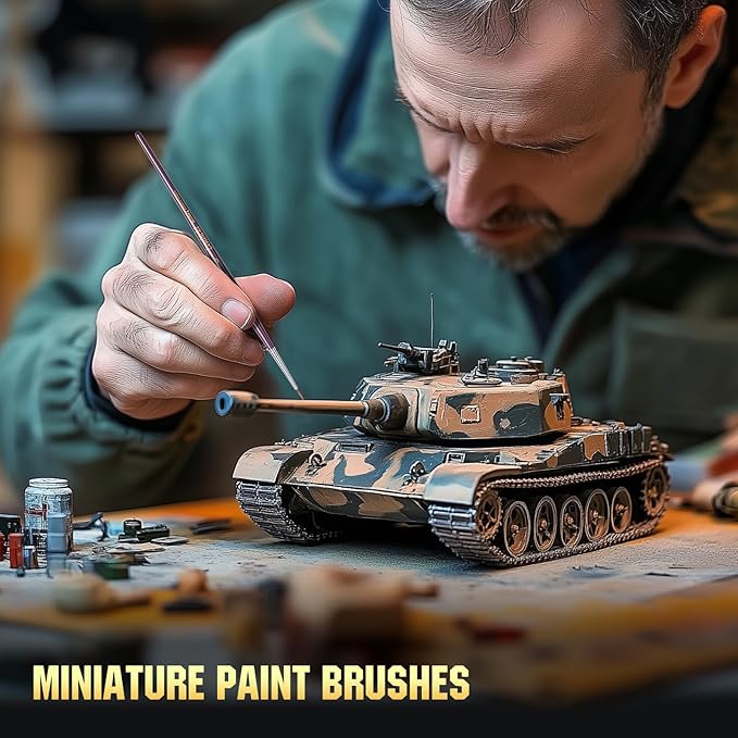 Kolinsky Sable Brushes Miniature 5PCS Professional Fine Detail Micro Artist Paint Brush Set for Watercolor, Acrylic, Oil, Model, Paint by Numbers