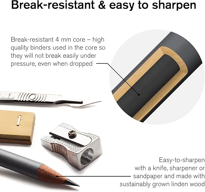 Winsor & Newton Studio Collection Artist Pencils, Sketching Pencils, Set of 5