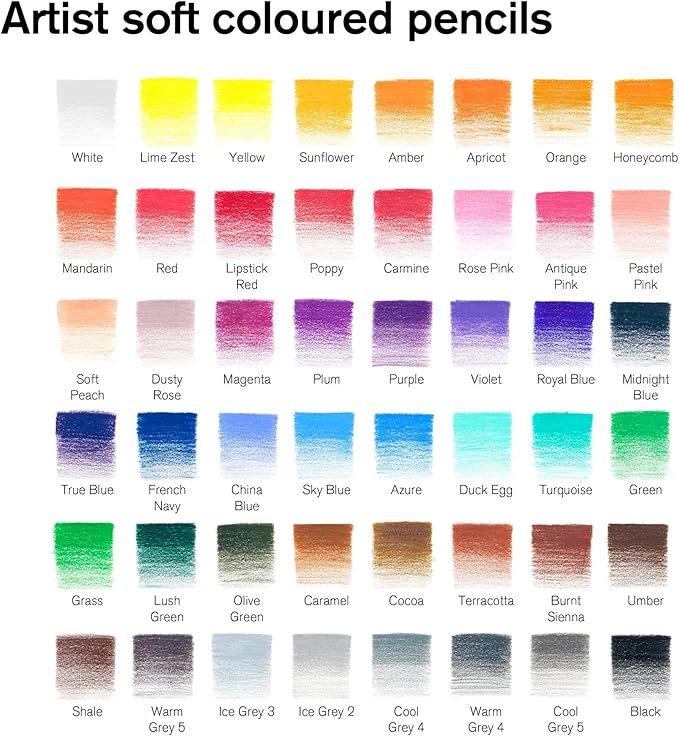 Winsor & Newton Studio Collection Artist Pencils, Colour Pencil Box Set, Set of 50