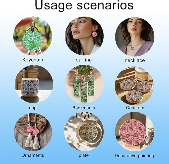 CHGCRAFT Wishing Flowers Polymer Clay Texture Sheets Silicone Texture Stamp Clay Texture Mat Modeling Pattern Pad Texture Sheets for Jewelry and Clay Earrings Tools, 5.5x5.5 inch