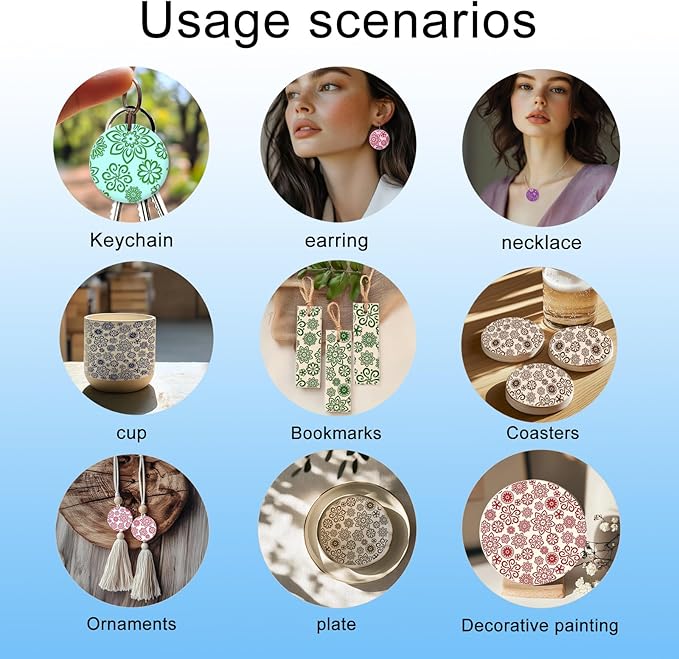 CHGCRAFT Lace Flowers Polymer Clay Texture Sheets Geometric Flowers Silicone Texture Stamp Clay Texture Mat Modeling Pattern Pad Texture Sheets for Jewelry and Clay Earrings Tools, 5.5x5.5 inch