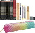 Heshengping 26 Pack Sketching Set Drawing Pencils Kit Art Supplies Include Graphite Charcoal Professional Pencils Set Cute Portable case for Artists Adults Beginners Artist