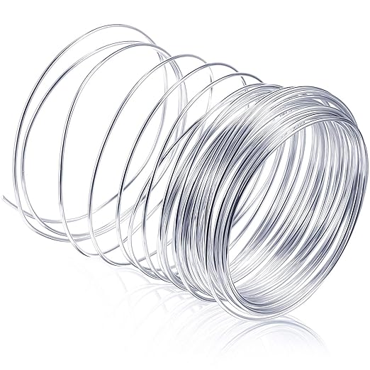 TecUnite Aluminum Craft Wire for Sculpting Bendable Metal Beading Wire for DIY Jewelry Making (1 Roll,Silver,30.4 m x 1 mm)