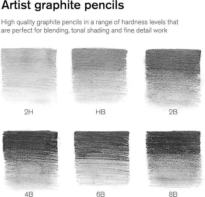 Winsor & Newton Studio Collection Artist Pencils, Graphite Pencils, Set of 6