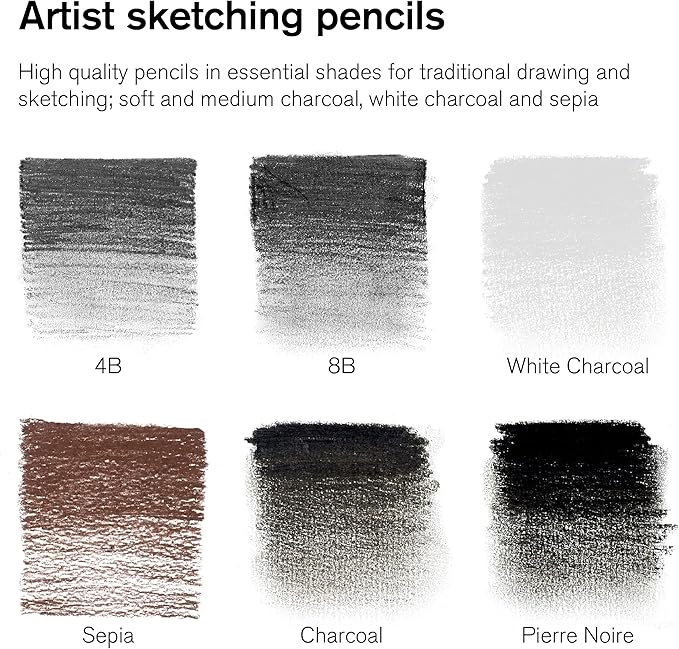 Winsor & Newton Studio Collection Artist Pencils, Sketching Pencils, Set of 6