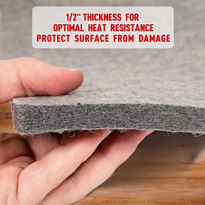 ZOMONETI 18" x 14" Wool Pressing Mat 100% New Zealand Felted Wool Ironing Mat Pad Blanket for Quilter, Sewing, Quilting Supplies and Notions