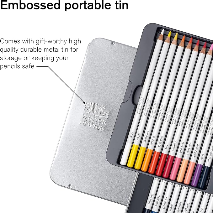 Winsor & Newton Studio Collection Artist Pencils, Watercolor Pencils, Set of 24