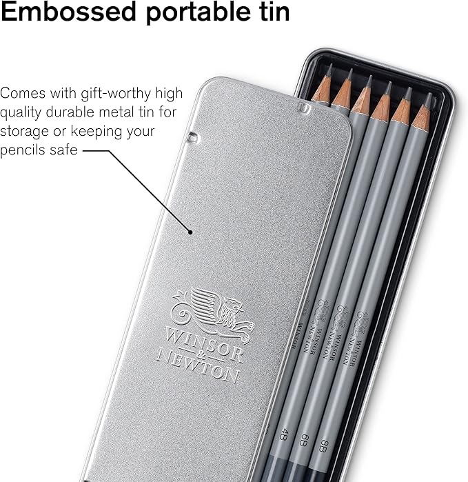 Winsor & Newton Studio Collection Artist Pencils, Graphite Pencils, Set of 6